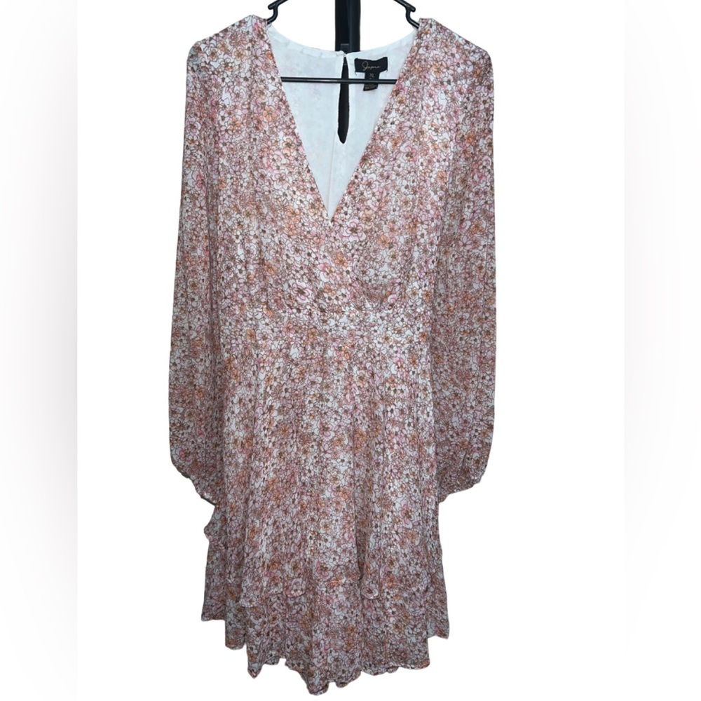 Japna pink and orange floral bohemian‎ tiered dress - Picture 2 of 6